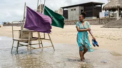 Banderín morado en la playa: la alerta silenciosa del mar que conviene entender antes de entrar